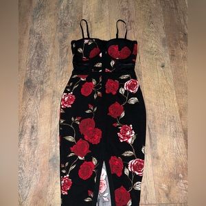 Material Girl Black Sheer and Floral Midi Dress